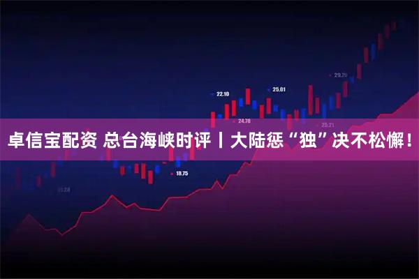卓信宝配资 总台海峡时评丨大陆惩“独”决不松懈！